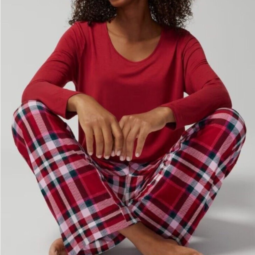 NWT Soma COOL NIGHTS Long Sleeve Pj Set - Picture 1 of 6